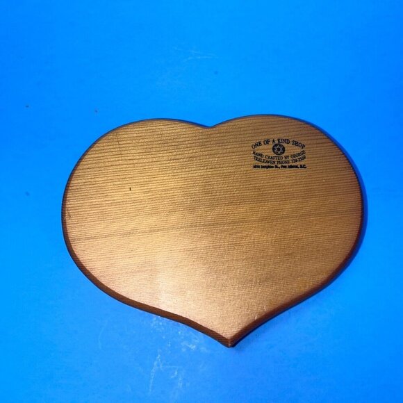 Hand Made Wooden Heart Shaped Puzzle Trinket Box Carved Floral Design Cover - Picture 5 of 7